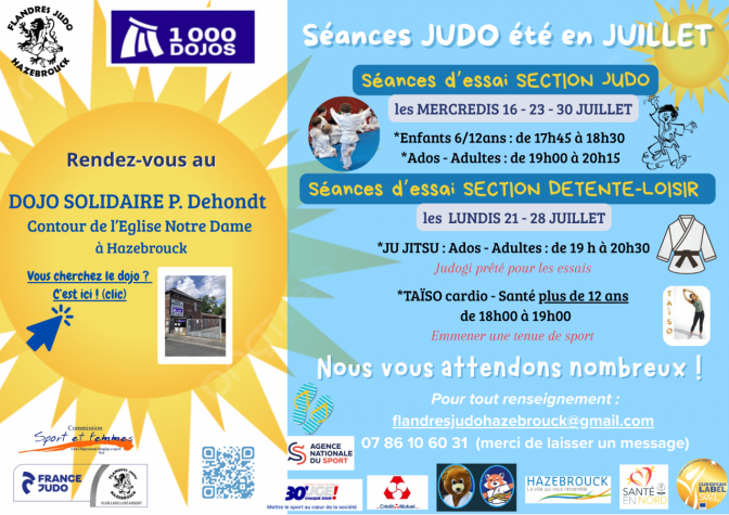 Image de l'actu 'JUDO ETE AU FLANDRES JUDO -  RENSEIGNEMENTS POUR LA SAISON 2025-2026'