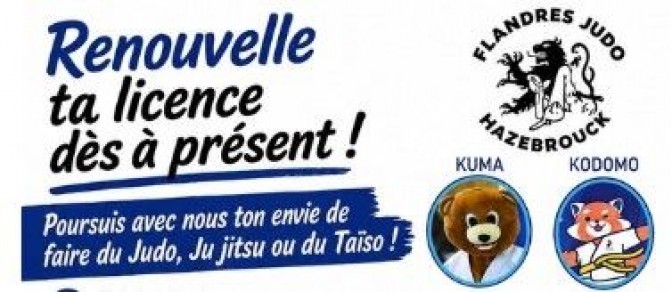 Image de l'actu 'SAISON 2026-2027: Je renouvelle ma licence au Flandres Judo, club Label Argent France Judo.'