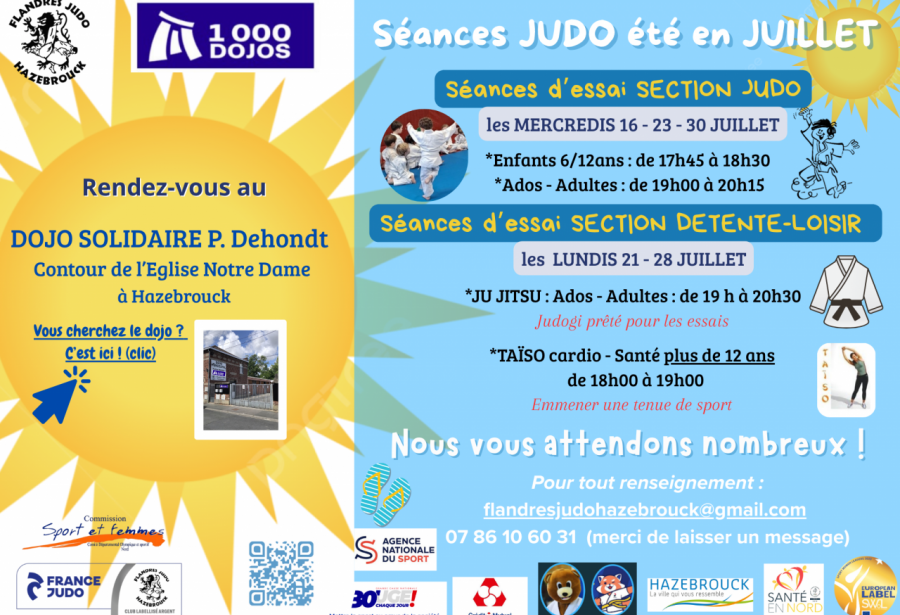 JUDO ETE AU FLANDRES JUDO -  RENSEIGNEMENTS POUR LA SAISON 2025-2026