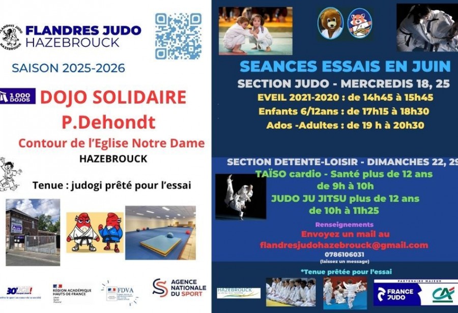 EN JUIN, PORTES OUVERTES AU FLANDRES JUDO HAZEBROUCK