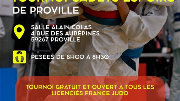TOURNOI CADETS ESPOIRS LE 17 OCTOBRE A PROVILLE